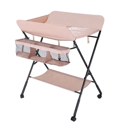 現代の赤ちゃん交換テーブルステーション 輪と厚い鋼管 オックスフォード布