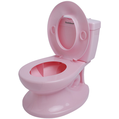 簡単にトイレのトレーニングのための印刷パターンとカスタマイズ可能なピンクプラスチックベビートイレのポットトレーナー