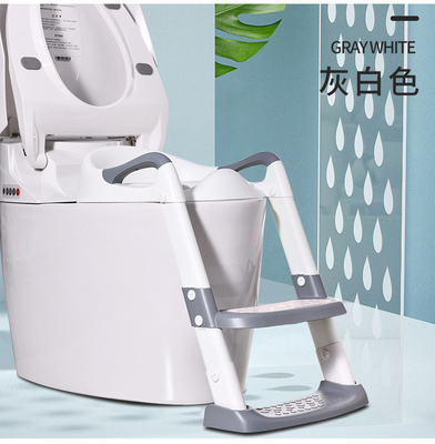 グレー + ホワイト 3 イン 1 プッティ トレーニング トイレットシート ステップ ストール 階段 1-6 歳