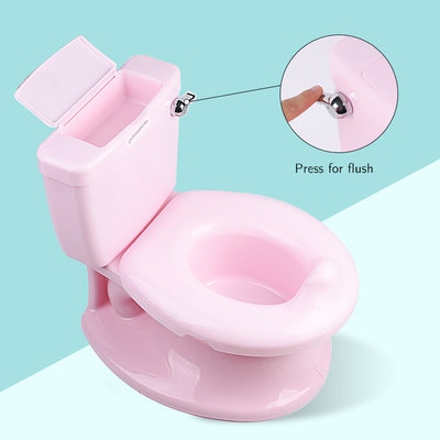 子供のトイレのトイレ フラッシング・サウンド ホワイト・ブルー・ピンク・ソリッド・デザイン