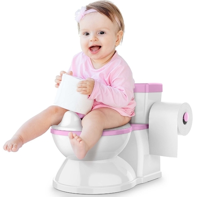 エコフレンドリープリント ベビーポット トイレトレーナー グレー/ピンク/ブルー - EN-71 認証